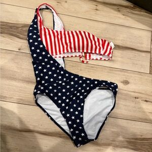 Kids Patriotic Swimsuit - Red, White, and Blue